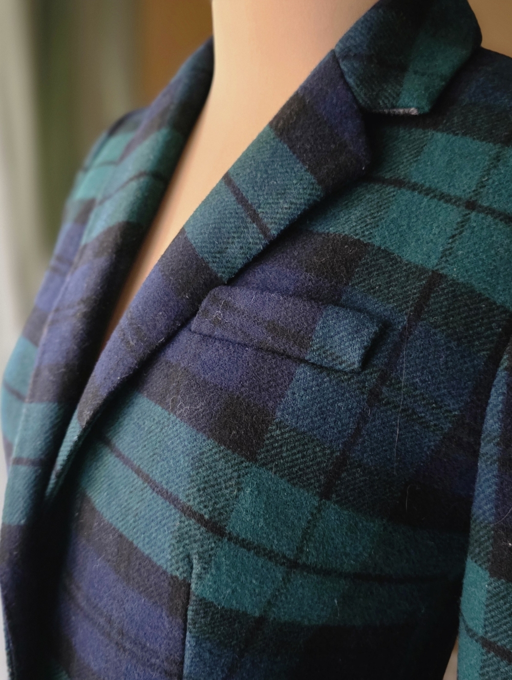 J.Crew Factory Black Watch Plaid Schoolboy Blazer Size 4 Petite Dark Academia - Picture 3 of 15